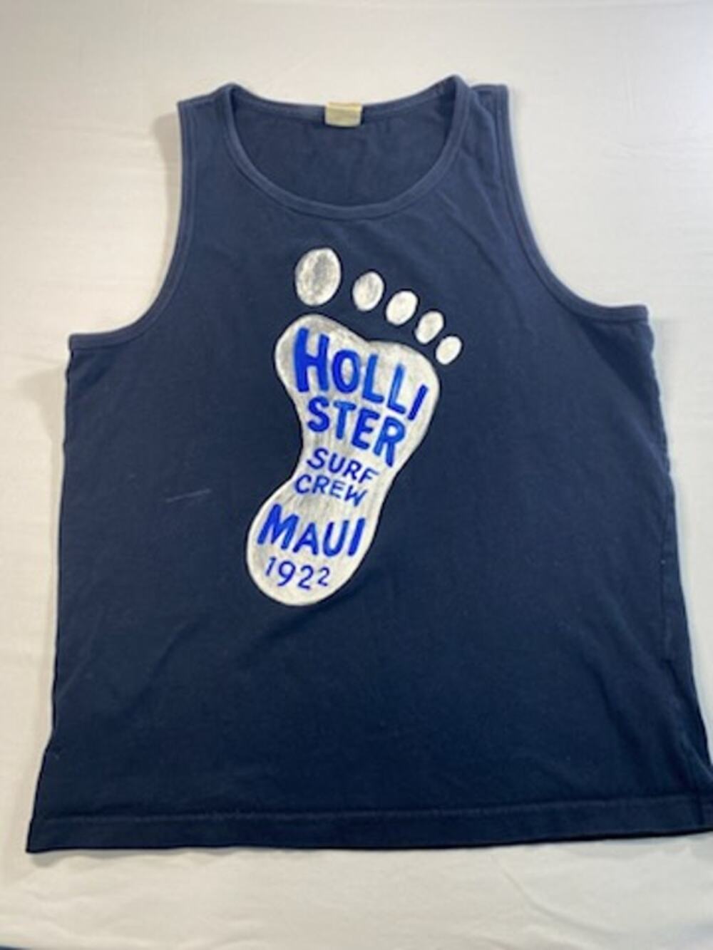 Vintage Hollister Surf Crew Tank Y2K Navy Blue Medium